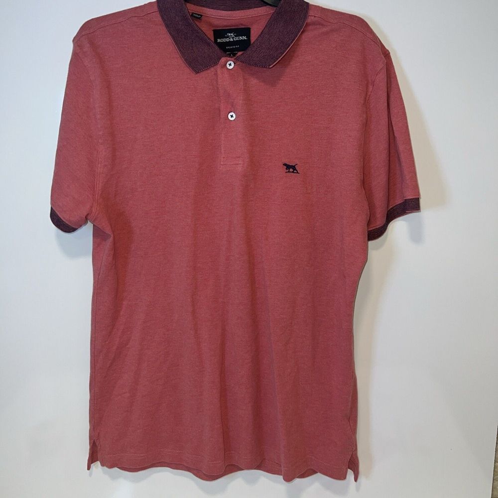 Rodd & Gunn Polo Shirt Mens Large Sports New Haven Polo Short Sleeve Pomegranate